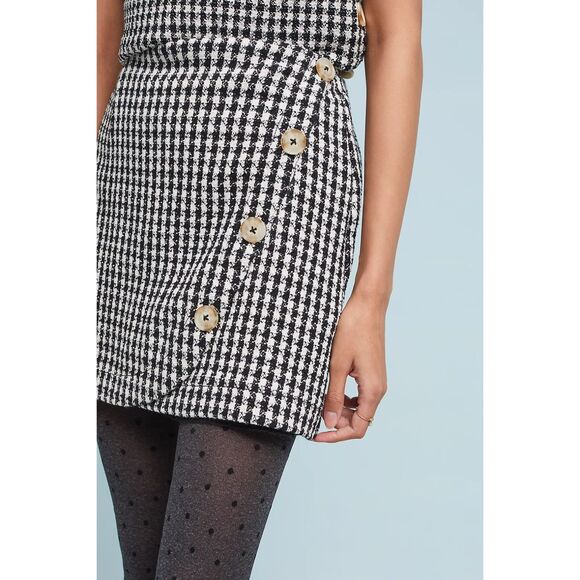 Maeve Anthropologie Townsend houndstooth mini skirt size 4 - Picture 11 of 13